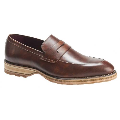 Mezlan "Cantonia" 8001 Taupe Hand-Burnished Genuine Italian Calfskin Loafer Shoes.